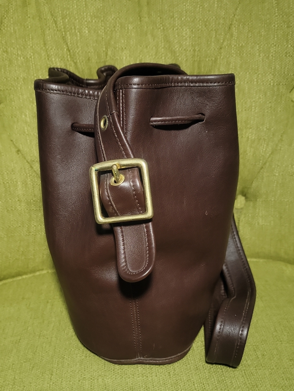 Vintage Coach Brown Leather Drawstring Bucket Bag - Picture 2 of 16